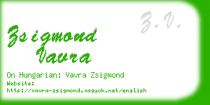 zsigmond vavra business card